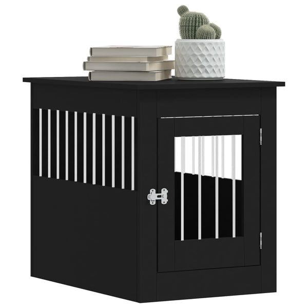 Dog Crate Furniture Black 55X80x68 Cm Engineered Wood Dog Cages