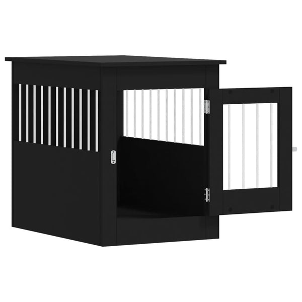Dog Crate Furniture Black 55X80x68 Cm Engineered Wood Dog Cages