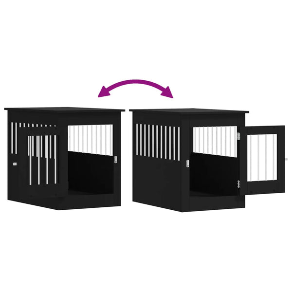 Dog Crate Furniture Black 55X80x68 Cm Engineered Wood Dog Cages