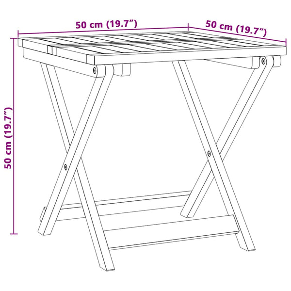 Vidaxl Folding Garden Table 50X50x50 Cm Solid Wood Acacia Patio & Garden Tables