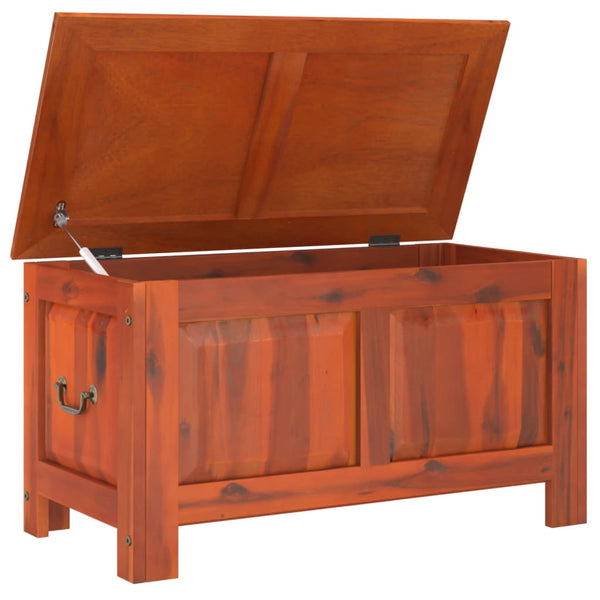 Storage Chest With Lid Brown Solid Wood Acacia Blanket Boxes