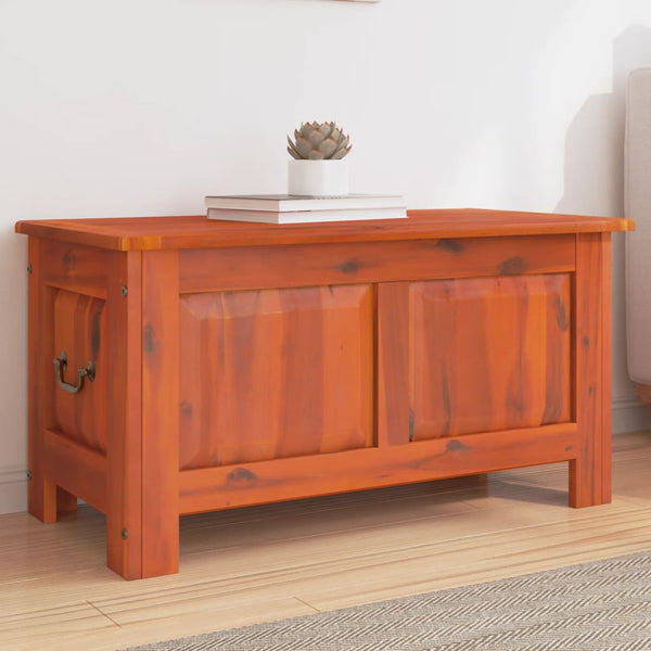 Storage Chest With Lid Brown Solid Wood Acacia Blanket Boxes