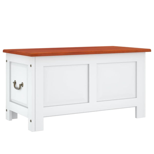 Storage Chest With Lid Brown And White Solid Wood Acacia Sheds Summerhouses Carports