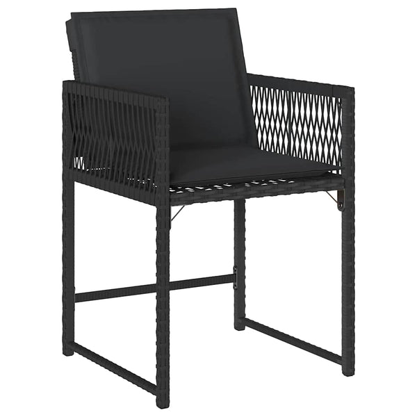 Vidaxl Garden Chairs With Cushions 4 Pcs Black Poly Rattan Patio Chairs
