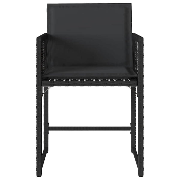 Vidaxl Garden Chairs With Cushions 4 Pcs Black Poly Rattan Patio Chairs