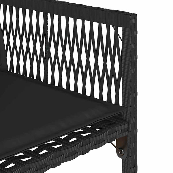 Vidaxl Garden Chairs With Cushions 4 Pcs Black Poly Rattan Patio Chairs