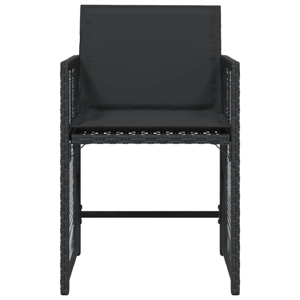 Garden Chairs With Cushions 4 Pcs Black Poly Rattan Patio Chairs