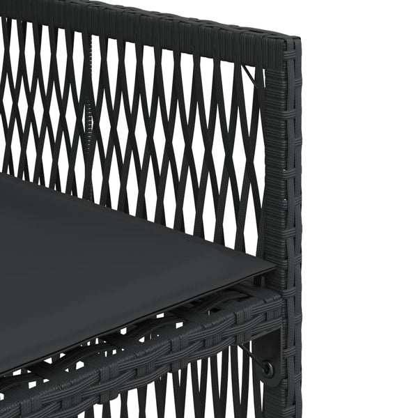 Garden Chairs With Cushions 4 Pcs Black Poly Rattan Patio Chairs