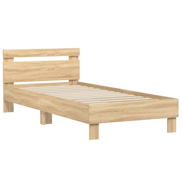 Vidaxl Bed Frame Without Mattress Headboard Sonoma Oak 90X190 Cm Single Bed Frames