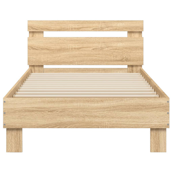 Vidaxl Bed Frame Without Mattress Headboard Sonoma Oak 90X190 Cm Single Bed Frames