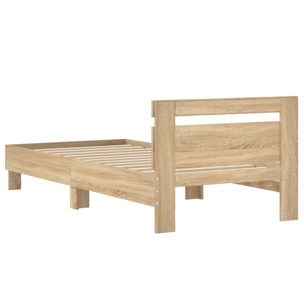 Vidaxl Bed Frame Without Mattress Headboard Sonoma Oak 90X190 Cm Single Bed Frames