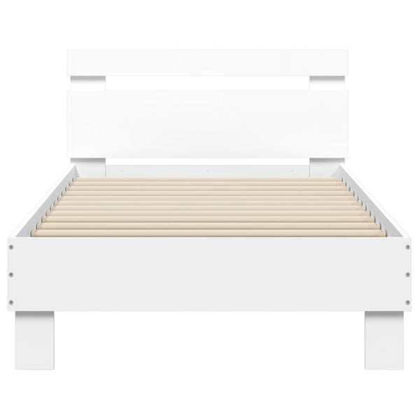 Vidaxl Bed Frame Without Mattress Led Lights White 90X190 Cm Single Bed Frames