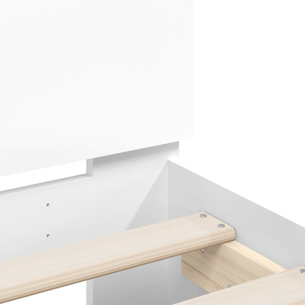 Vidaxl Bed Frame Without Mattress Led Lights White 90X190 Cm Single Bed Frames