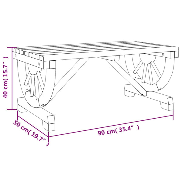 Vidaxl Garden Coffee Table 90X50x40 Cm Solid Wood Fir Patio & Garden Tables