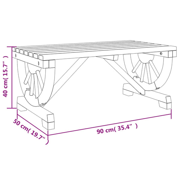 Vidaxl Garden Coffee Table 90X50x40 Cm Solid Wood Fir Coffee Tables