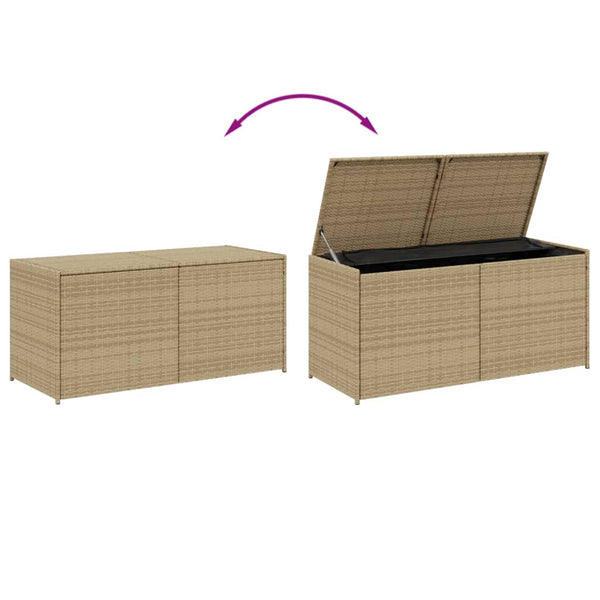 Vidaxl Garden Storage Box Mix Beige 283L Poly Rattan Storage Deck Boxes