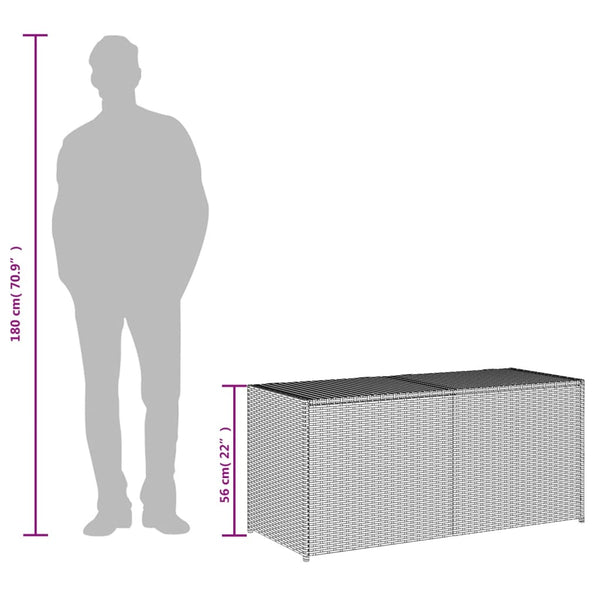 Vidaxl Garden Storage Box Mix Beige 283L Poly Rattan Storage Deck Boxes