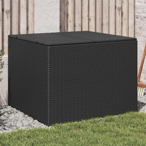 Garden Storage Box Black 291L Poly Rattan Storage Deck Boxes