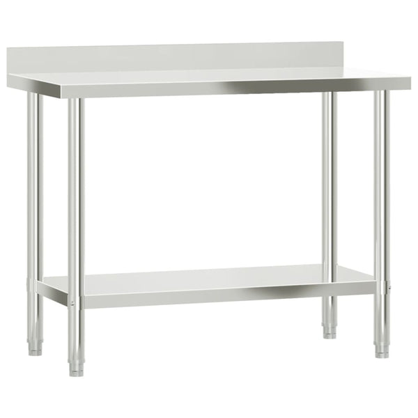 Kitchen Work Table With Overshelf 110X55x120 Cm Stainless Steel Kitchen Carts