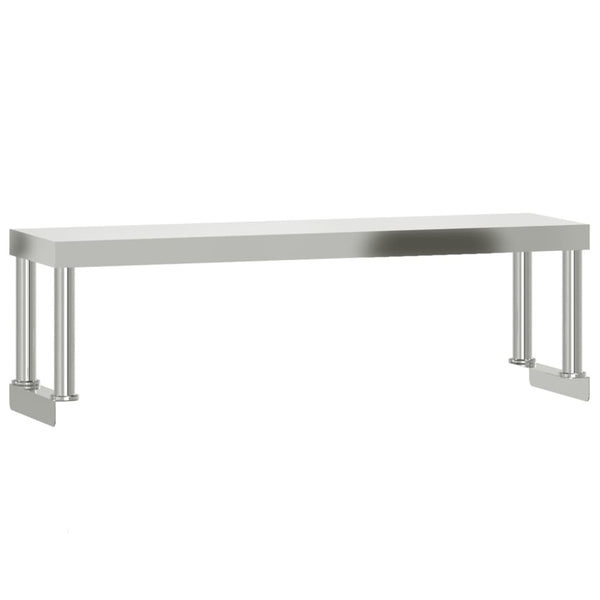 Kitchen Work Table With Overshelf 110X55x120 Cm Stainless Steel Kitchen Carts