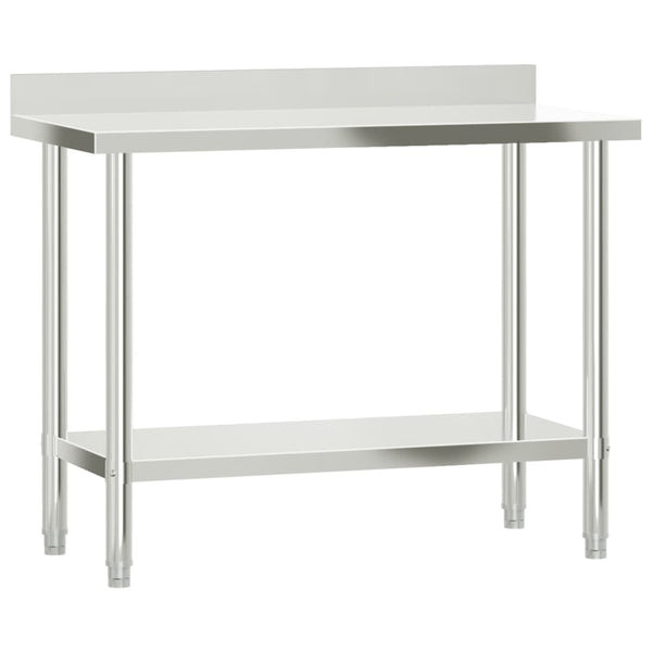 Kitchen Work Table With Overshelf 110X55x150 Cm Stainless Steel Kitchen Carts