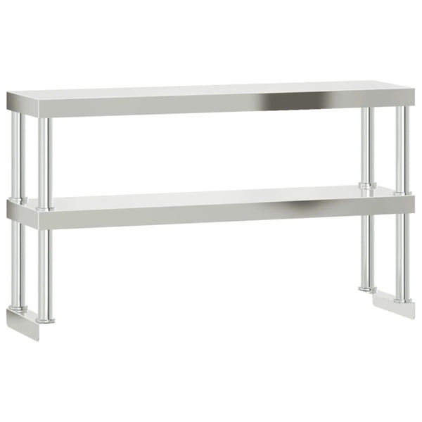 Kitchen Work Table With Overshelf 110X55x150 Cm Stainless Steel Kitchen Carts