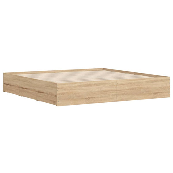 Vidaxl Bed Frame With Drawers Sonoma Oak 183X203 Cm King Size Engineered Wood King Bed Frames