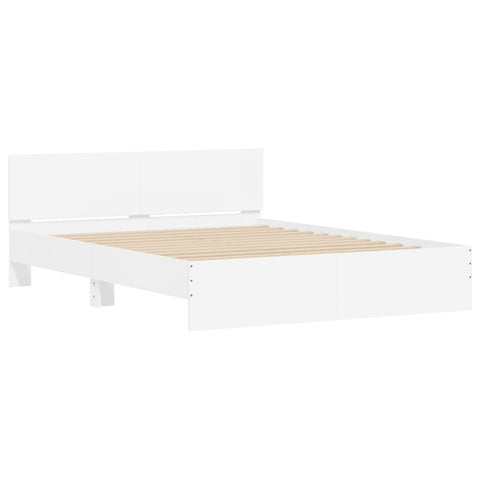 Bed Frame With Headboard White 150X200 Cm Queen Bed Frames