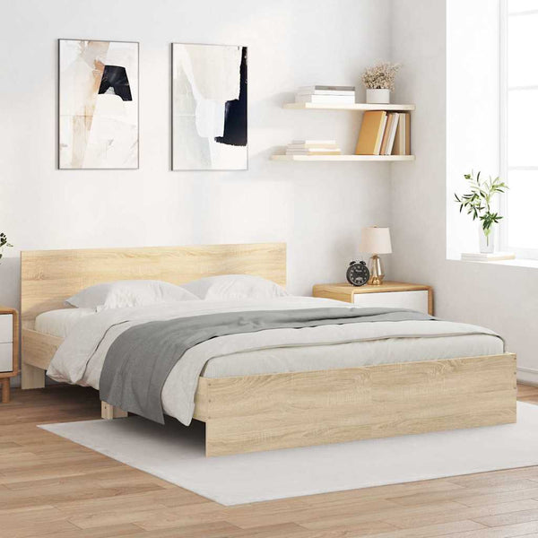 Bed Frame Without Mattress Sonoma Oak 150X200 Cm Queen Bed Frames