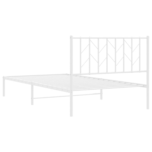 Metal Bed Frame With Headboard White 107X203 Cm King Single Bed Frames