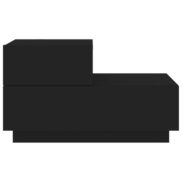 Bedside Cabinet With Led Lights Black 70X36x40.5 Cm Bedside Tables