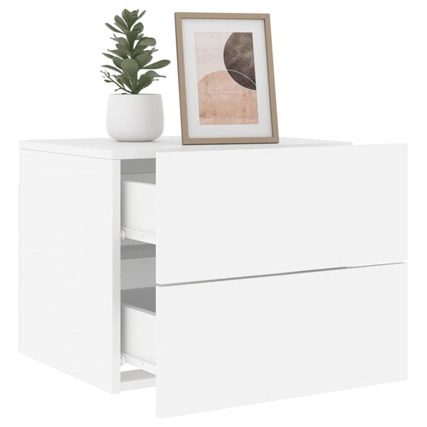 Wall Mounted Bedside Cabinet With Led Lights White Bedside Tables