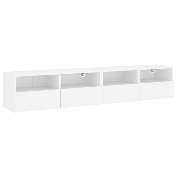 Tv Wall Cabinets 2 Pcs White 80X30x30 Cm Engineered Wood Tv Stands & Entertainment Units