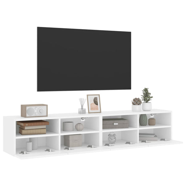 Tv Wall Cabinets 2 Pcs White 80X30x30 Cm Engineered Wood Tv Stands & Entertainment Units