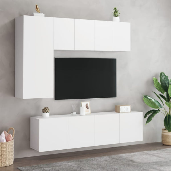Tv Cabinets Wall Mounted 2 Pcs White 60X30x41 Cm Tv Stands & Entertainment Units