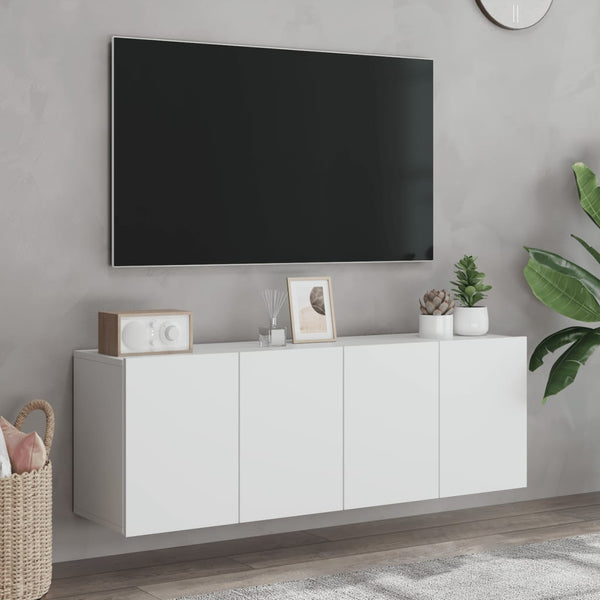 Tv Cabinets Wall Mounted 2 Pcs White 60X30x41 Cm Tv Stands & Entertainment Units