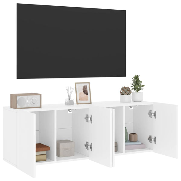 Tv Cabinets Wall Mounted 2 Pcs White 60X30x41 Cm Tv Stands & Entertainment Units