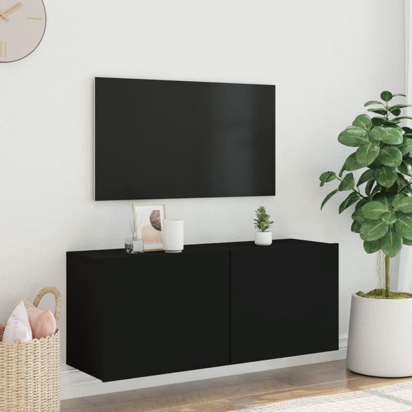 Tv Cabinet Wall Mounted Black 100X30x41 Cm Tv Stands & Entertainment Units