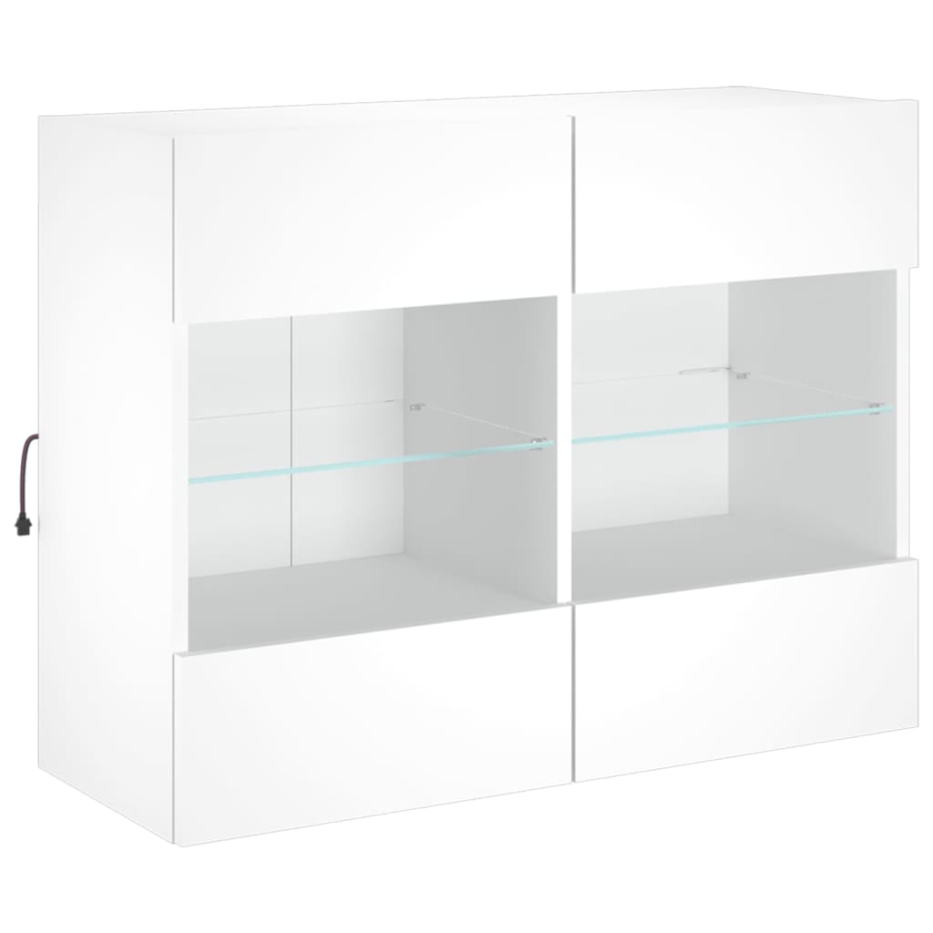 Tv Wall Cabinet With Led Lights White 78.5X30x60.5 Cm Tv Stands & Entertainment Units