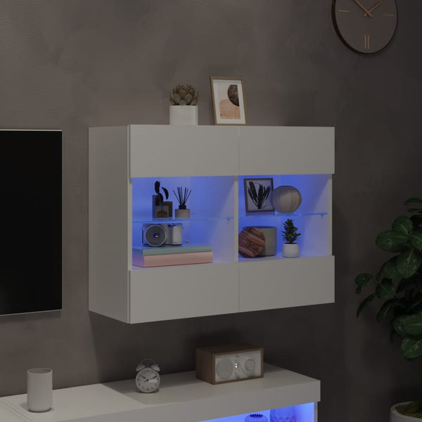 Tv Wall Cabinet With Led Lights White 78.5X30x60.5 Cm Tv Stands & Entertainment Units