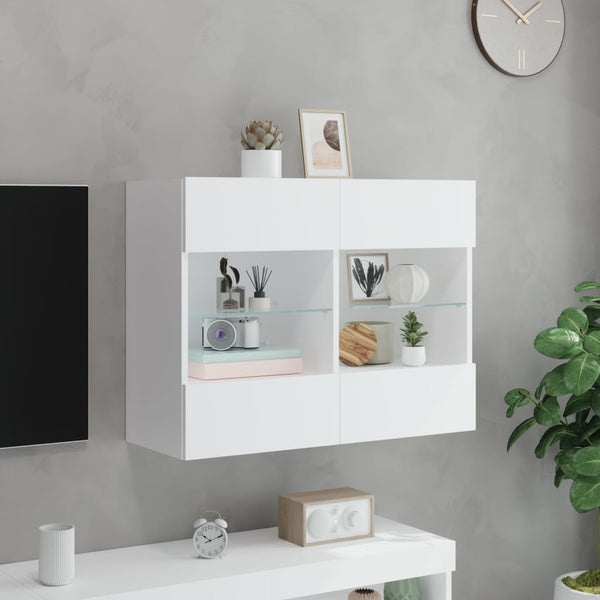 Tv Wall Cabinet With Led Lights White 78.5X30x60.5 Cm Tv Stands & Entertainment Units