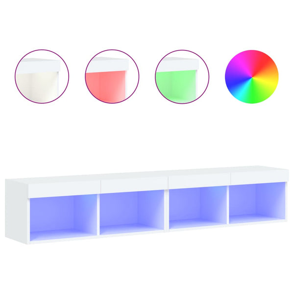 Tv Cabinets With Led Lights 2 Pcs White 80X30x30 Cm Tv Stands & Entertainment Units