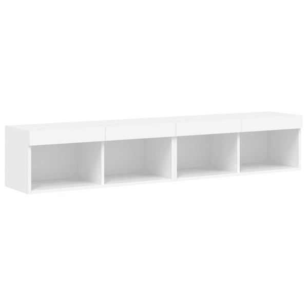 Tv Cabinets With Led Lights 2 Pcs White 80X30x30 Cm Tv Stands & Entertainment Units