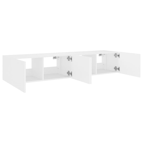 Tv Wall Cabinets With Led Lights 2 Pcs White 80X35x31 Cm Tv Stands & Entertainment Units