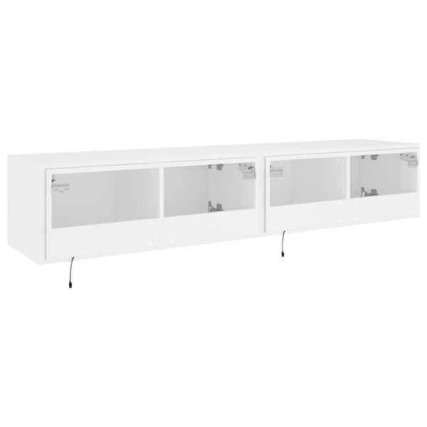 Tv Wall Cabinets With Led Lights 2 Pcs White 80X35x31 Cm Tv Stands & Entertainment Units