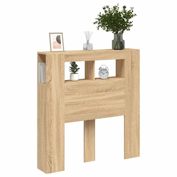 Vidaxl Led Headboard Sonoma Oak 100X18.5X103.5 Cm Engineered Wood Headboards & Footboards