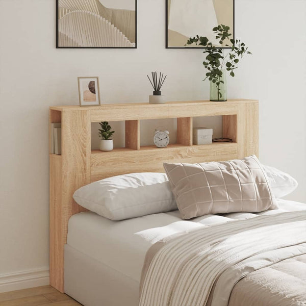 Led Headboard Sonoma Oak 140X18.5X103.5 Cm Engineered Wood Headboards & Footboards