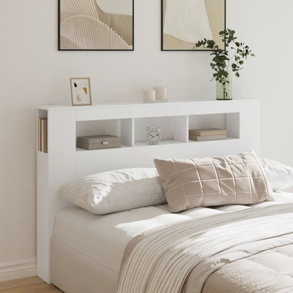 Led Headboard White 160X18.5X103.5 Cm Engineered Wood Headboards & Footboards