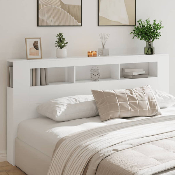 Led Headboard White 200 Cm Engineered Wood Headboards & Footboards