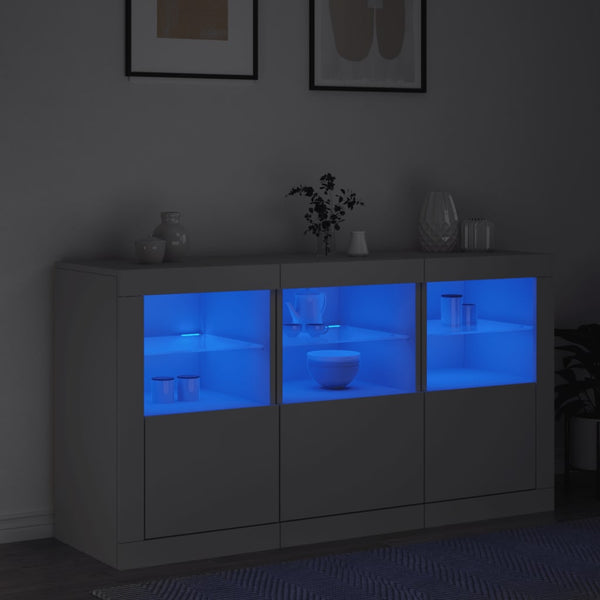 Sideboard With Led Lights White 123X37x67 Cm Sideboards & Buffets